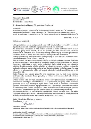 Dopis organizací tlumočníků, překladatelů a průvodců k programu pětadvacítka